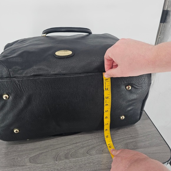 Big Buddha Black Faux Leather Studded XL Duffle Travel Bag EmbelishedY2K - Picture 10 of 13